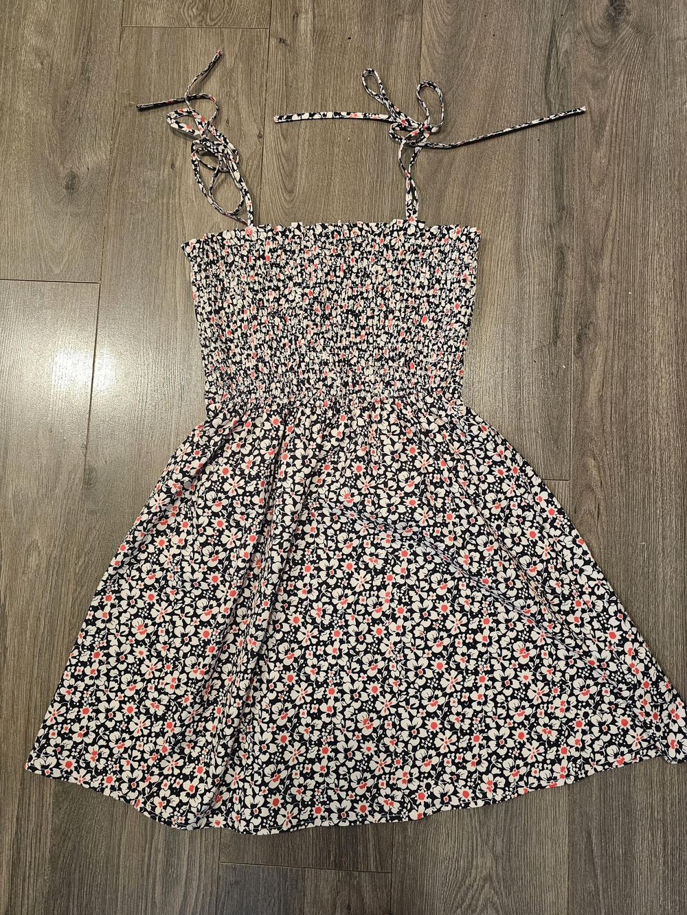 Women's Black Floral Sundress with Pink Flowers -